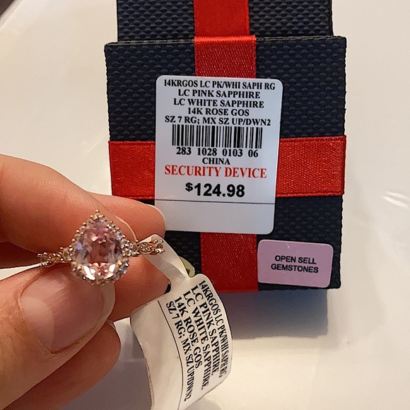 Sapphire 14K Rose Gold Over Sterling Silver Cocktail Ring - Picture 4 of 9